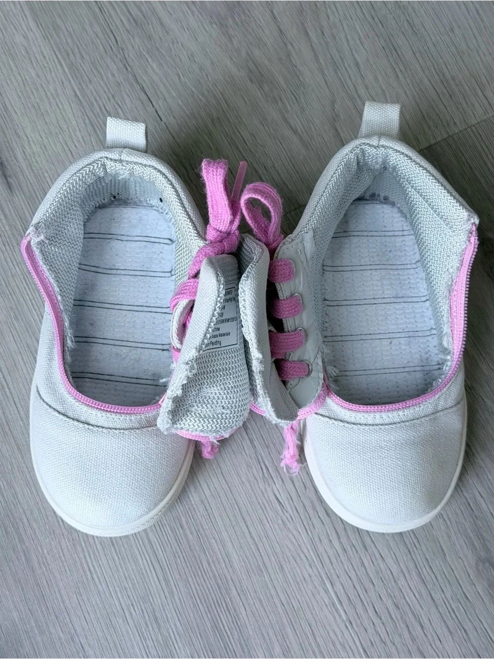 Billy Footwear High-Top Canvas Sneakers - Gray with Pink Accents (8)
